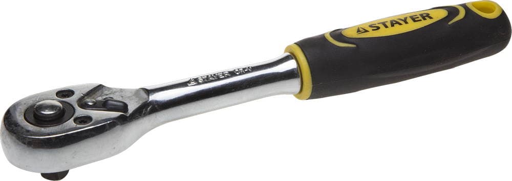 27786-1/4 Трещотка для торцовых головок STAYER "PROFI", Сr-V сталь, 45 зубцов, 1/4"