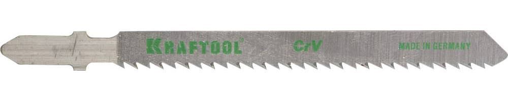159516-2.5-S5 Полотна KRAFTOOL, T101BR, для эл/лобзика, Cr-V, по дереву, фанере, ламинату, обратный рез, EU-хвост., шаг 2,5мм, 75мм, 5шт