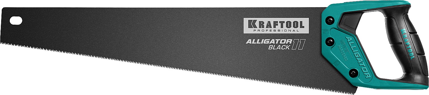 15205-50 Ножовка для точного реза "Alligator BLACK", 500 мм, 11 TPI 3D зуб, KRAFTOOL