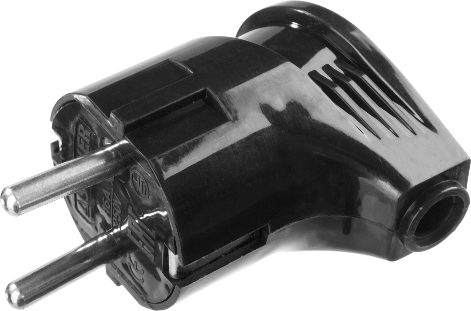 55161-B Вилка MAXElectro электрическая, 16А/220В, угловая, с заземлением, черная, STAYER
