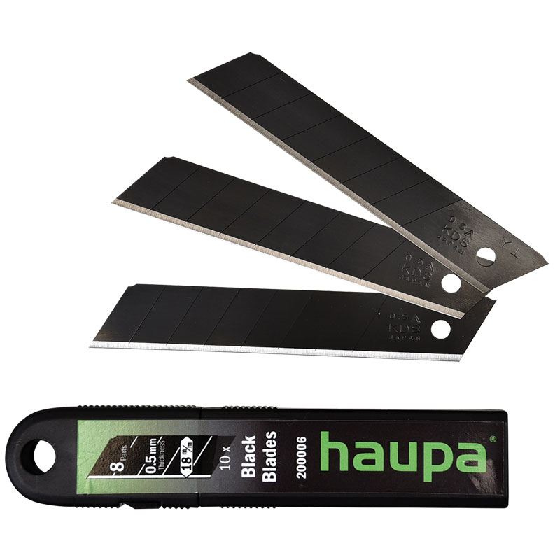 200006 Сменные лезвия "BlackBlades" 18 мм, 10 шт (Haupa)