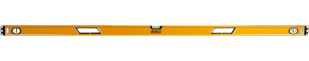 JBL006 Уровень JCB коробчатый, 2 фрезерованные базовые поверхности, 3 ампулы, крашенный, с ручками, 0,5мм/м, 180см