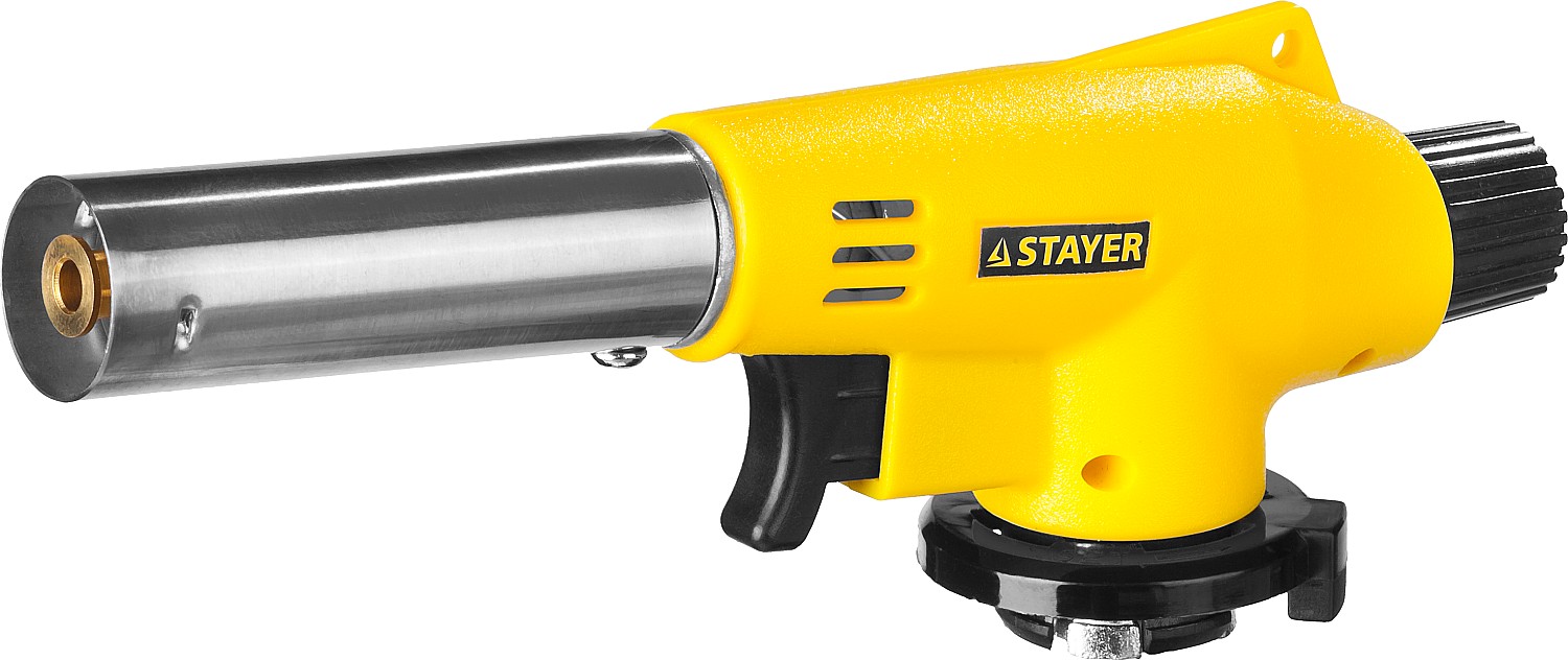 55584 Газовая горелка "MaxTerm" на баллон, STAYER "MASTER", с пьезоподжигом, регулировка пламени, цанговое соединение, 1300С