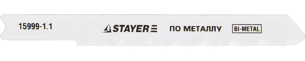 15999-1.1_z01 Полотна STAYER "PROFI", U118GF, для эл/лобзика, Bi-MetalI, по металлу (0,5-1,5мм), US-хвост., шаг 1,1мм, 50мм, 2шт
