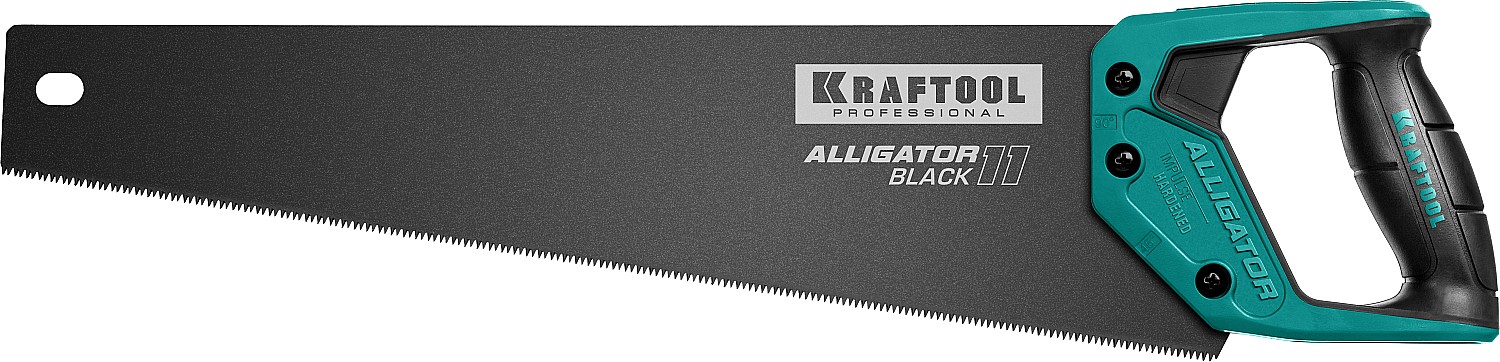 15205-45 Ножовка для точного реза "Alligator BLACK", 450 мм, 11 TPI 3D зуб, KRAFTOOL