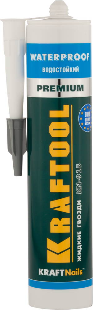 41345_z01 Клей монтажный KRAFTOOL KraftNails Premium KN-915, водостойкий с антисептиком, для ванн и душевых, 310мл
