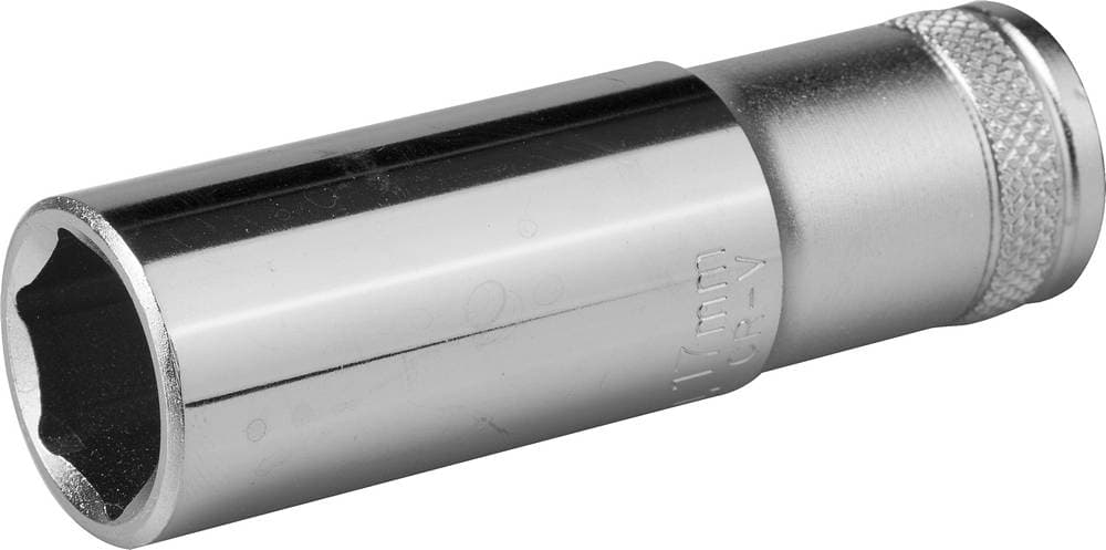 27807-17_z01 Торцовая головка KRAFTOOL "INDUSTRIE QUALITAT", удлиненная, Cr-V, FLANK, хромосатинированная, 1/2", 17 мм