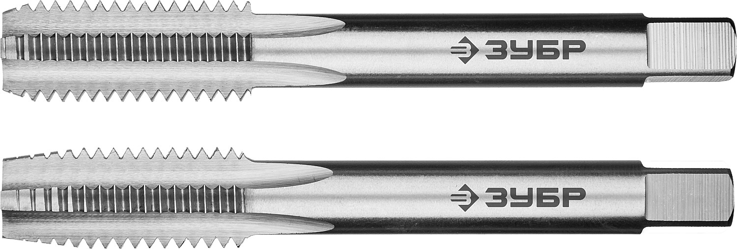 4-28007-12-1.75-H2_z01 Метчики ЗУБР "ПРОФЕССИОНАЛ" машинно-ручные, комплектные для нарезания метрической резьбы в сквозных отверстиях, М12х1,75, 2шт