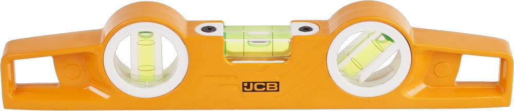 JBL008 Уровень JCB "Торпедо" литой алюминиевый, 3 ампулы, точность 0,5мм/м, 25см