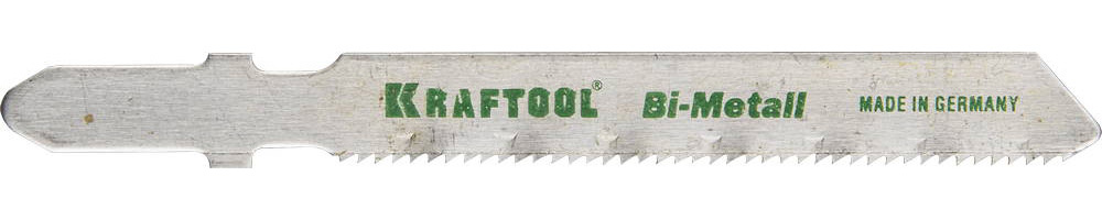 159555-1,2 Полотна KRAFTOOL, T118AF, для эл/лобзика, Bi-Metall, по металлу (1,5-2мм), EU-хвост., шаг 1,2мм, 55мм, 2шт