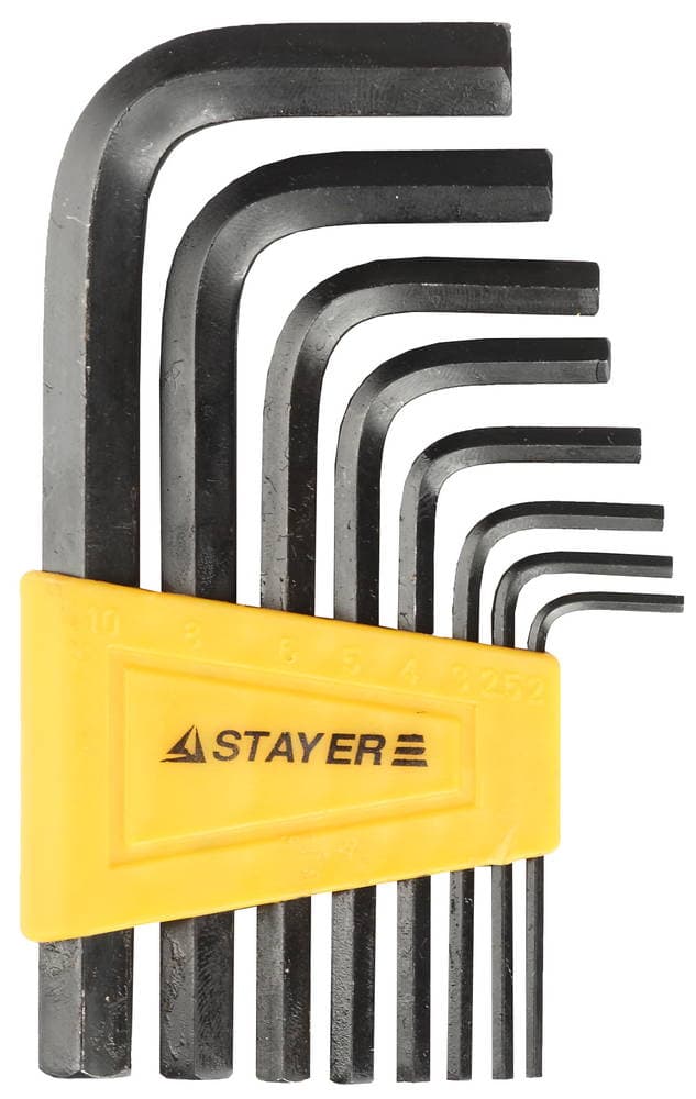 27405-H8 Набор STAYER Ключи "STANDARD" имбусовые, 2 - 10мм, 8 шт