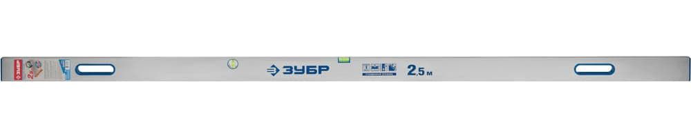 1075-2.5_z01 Правило-уровень с ручками ППУ-Р, 2.5 м, ЗУБР
