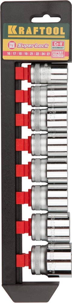 27864-H8_z01 Набор KRAFTOOL "EXPERT QUALITAT" Торцовые головки "SUPER LOCK", 1/2", 16-27мм, 8 предметов