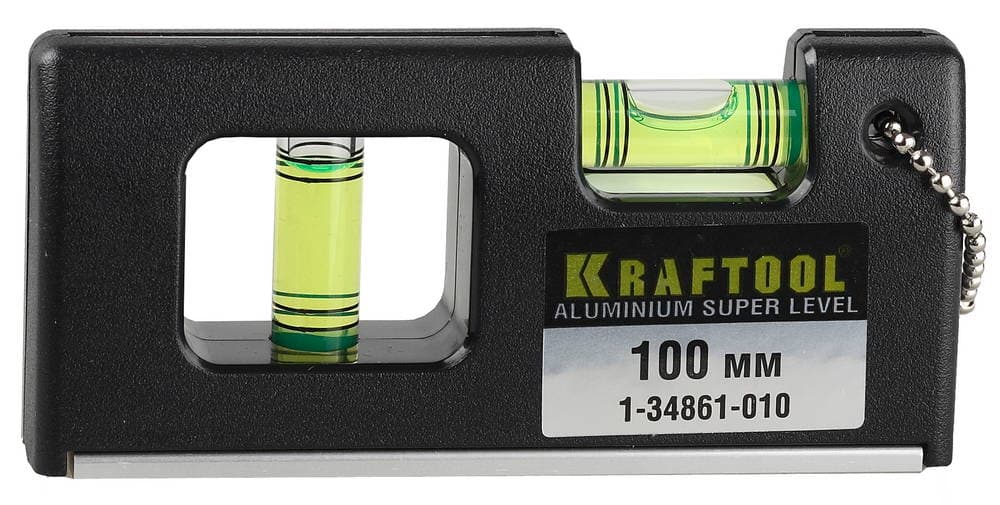 1-34861-010 Уровень KRAFTOOL "PRO" "МИНИ" с магнитом, 2 ампулы, 100мм