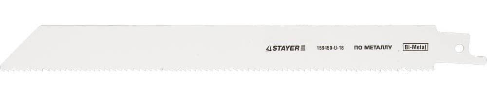159450-U-18 Полотно STAYER "PROFI" S1122VF к саб эл.ножов Bi-Met,унив с перем шаг зубьев,дерев с гвозд,мет,пласт,мет.трубы до 4"