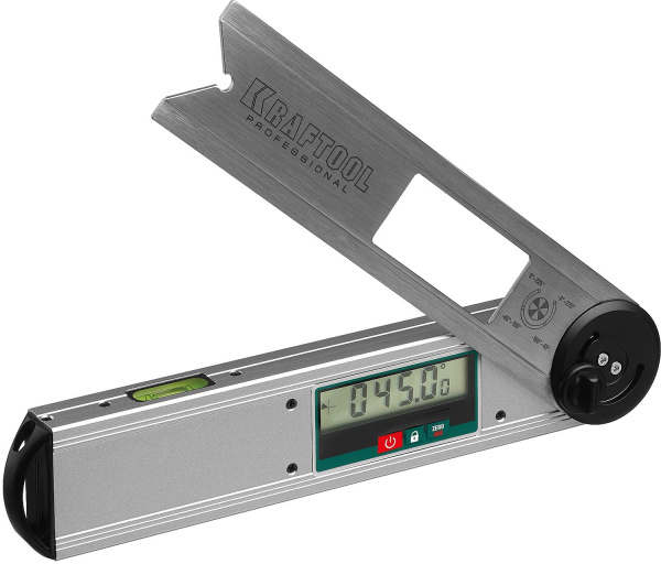 34684 DAM-27 Угломер электронный, 250 мм, Диапазон 0-225°, Точность ±0,1°, Функция HOLD, Фиксация угла, Выбор позиции нуля, KRAFTOOL