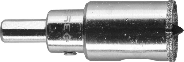 29850-24 Коронка алмазная по кафелю и стеклу, d=24 мм, зерно Р 60, в сборе с центрирующим сверлом и имбусовым ключом, ЗУБР Профессионал