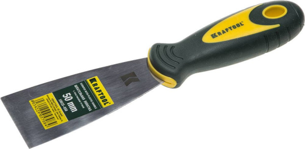 10035-050 Шпательная лопатка KRAFTOOL с 2-компонент ручк, профилиров нержав полотно, 50мм