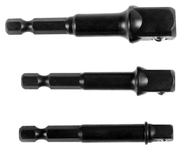 26775-H3 Набор адаптеров KRAFTOOL "EXPERT" для торцовых головок 1/4", 1/2", 3/8", 65 мм, 3 предмета