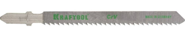 159516-2.5-S5 Полотна KRAFTOOL, T101BR, для эл/лобзика, Cr-V, по дереву, фанере, ламинату, обратный рез, EU-хвост., шаг 2,5мм, 75мм, 5шт