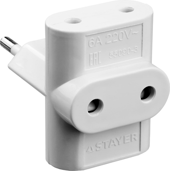 55090-3 Разветвитель электрический MAXElectro, STAYER 55090-3, 3 гнезда, 6А/220В