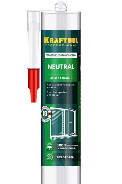 41257-2 Герметик силиконовый KRAFTOOL прозрачный, нейтральный, 300мл