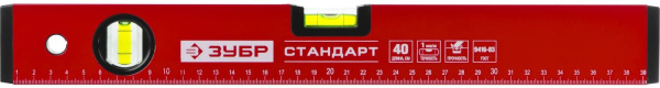 34588-040 Уровень ЗУБР "СТАНДАРТ" коробчатый, 2 противоударные ампулы, 40см