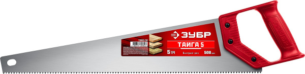 15083-50 Ножовка для быстрого реза "ТАЙГА-5" 500 мм, 5 TPI, быстрый рез поперек волокон, для крупных и средних заготовок, ЗУБР