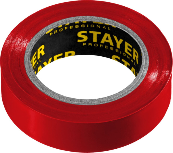 12291-R STAYER Protect-10 Изолента ПВХ, не поддерживает горение, 10м (0,13х15 мм), красная