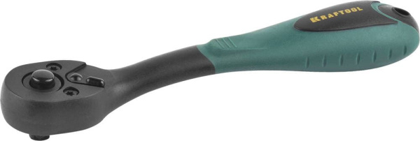 27796-1/4_z02 Трещотка для торцовых головок KRAFTOOL "EXPERT", Сr-V сталь, 72 зубца, пластиковое покрытие, 1/4"