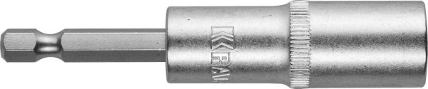 26396-12 Бита KRAFTOOL с торцовой головкой, удлиненная, Cr-V, хвостовик E 1/4", 12мм