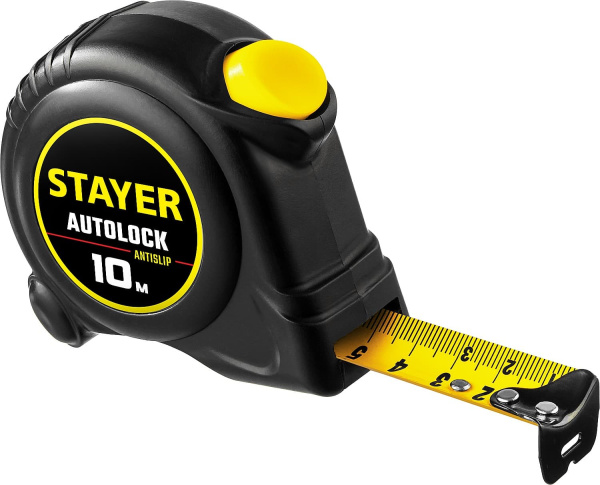 2-34126-10-25 STAYER АutoLock 10м / 25мм рулетка с автостопом