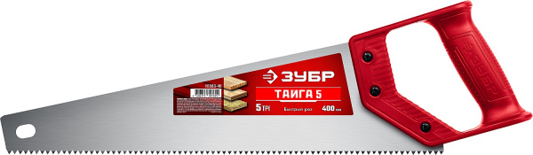 15083-40 Ножовка для быстрого реза "ТАЙГА-5" 400 мм, 5 TPI, быстрый рез поперек волокон, для крупных и средних заготовок, ЗУБР