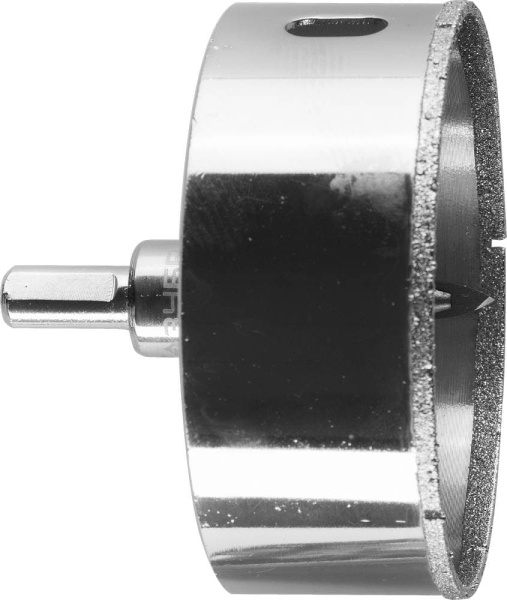 29850-90 Коронка алмазная по кафелю и стеклу, d=90 мм, зерно Р 60, в сборе с центрирующим сверлом и имбусовым ключом, ЗУБР Профессионал 29850-90