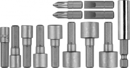 2611-H13 Набор STAYER "PROFI" Биты с магнитным адаптером и торцевыми головками, 13 предметов