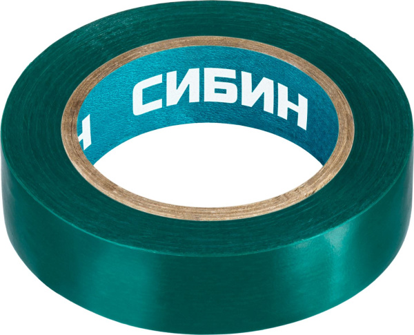 1235-4 СИБИН ПВХ изолента, 10м х 15мм, зеленая