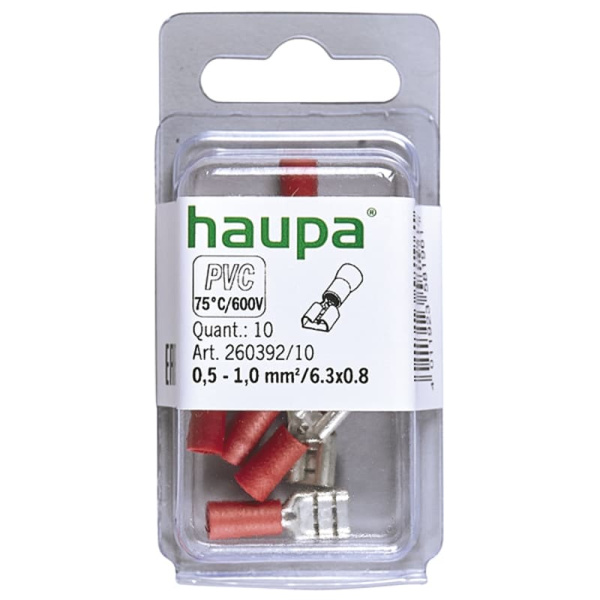 260392/10 Виброуст. разъем плоский изолир. "мама" (ВРПИ-М) 0.5-1.0/6,3x0,8 ПВХ (10шт) (Haupa)