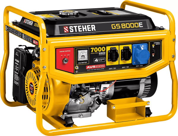 GS-8000Е бензиновый генератор с электростартером, 7000 Вт, STEHER