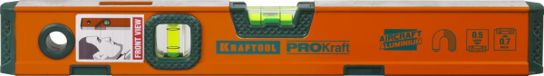34575-040 Уровень KRAFTOOL "KRAFT-MAX" магнитный, особо усилен, 2 ампулы, 2 фрезерованные базовые поверхности, 40см