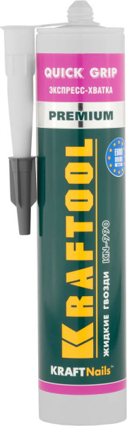 41347 Клей монтажный KRAFTOOL KraftNails Premium KN-990, экспресс хватка, 310мл