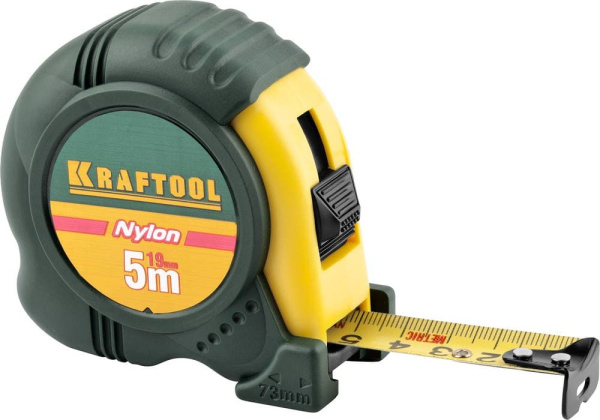 34122-05-19_z01 Рулетка KRAFTOOL "EXPERT" с нейлоновым покрытием, обрезин корпус, 5/19мм