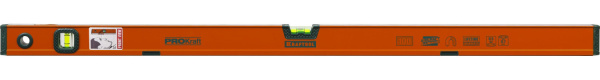 34575-100 Уровень KRAFTOOL "KRAFT-MAX" магнитный, особо усилен, 2 ампулы, 2 фрезерованные базовые поверхности, 100см