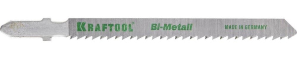 159507-2,5 Полотна KRAFTOOL, T101BF, для эл/лобзика, Bi-Metall, по твердому дереву, чистый рез, EU-хвост., шаг 2,5мм, 75мм, 2шт