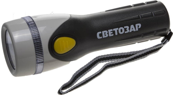 SV-56375 Фонарь СВЕТОЗАР "UPITER" ручной с пластмассовым корпусом и ремешком, ксеноновая лампа, 2xD