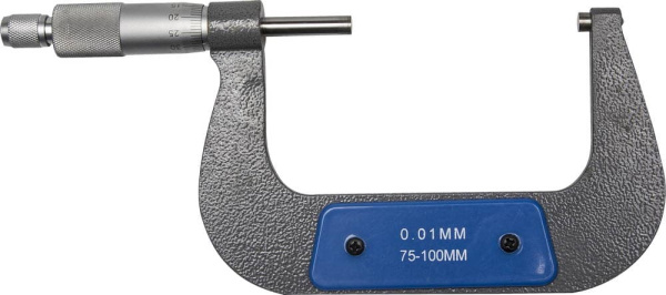 34480-100_z01 Микрометр ЗУБР "ЭКСПЕРТ" гладкий механический, МК 100, диапозон 75-100мм, шаг измерения 0,01мм