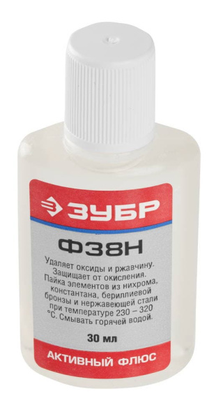 55495-030 Флюс ЗУБР Ф38Н, пластиковый флакон, 30мл