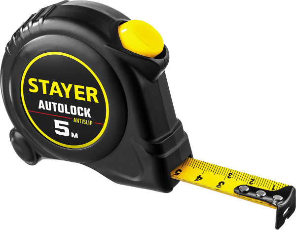 2-34126-05-19_z02 STAYER АutoLock 5м / 19мм рулетка с автостопом