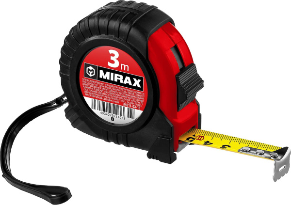 34011-03-18_z02 MIRAX Rubber 3м / 18мм рулетка в обрезиненном пластиковом корпусе