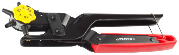 22943_z01 Дырокол STAYER "PROFESSIONAL" револьверный для кожи, усиленный, 6-в-1, 2-4,5мм