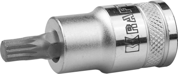 27911-06_z01 Торцовая бита-головка KRAFTOOL "INDUSTRIE QUALITAT", материал S2, SPLINE, сатинированная, 1/2", M6